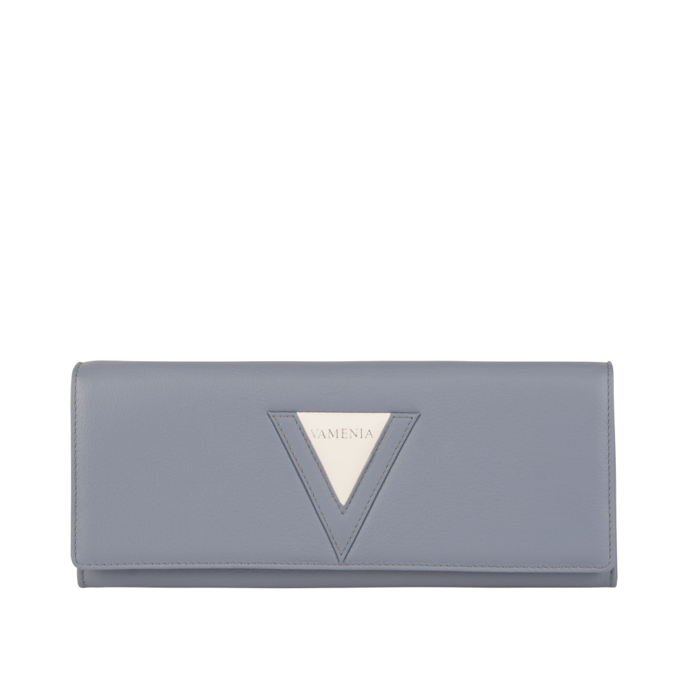 Lange Clutch Bag aus Kalbsleder in blau -BONA DEA-